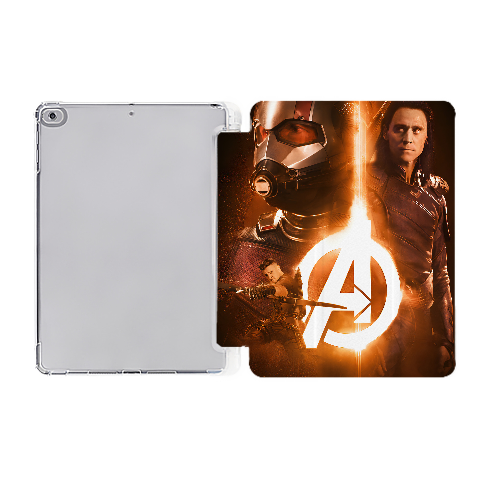 （画像用） アベンジャーズ The Avengers IPad ケース ペン収納付き 三つ折りスタンド PUレザー×シリコン 対応機種9.5/10.5/10.9インチ